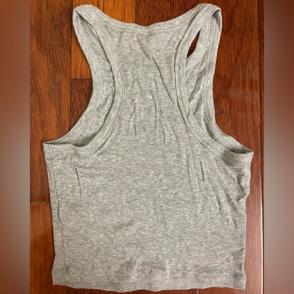 Gray Ribbed Tank Top - Picture 4 of 4